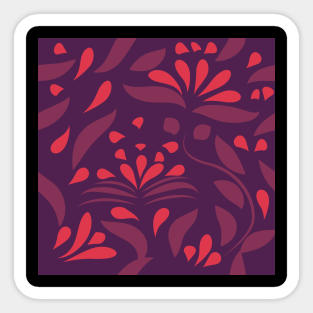 seamless pattern with flowers and leaves hohloma style Sticker